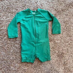 Hanna Andersson green long sleeve rash guard romper